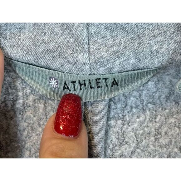 Athleta Star Valley Open Front Fleece Wrap Cardigan Sweater Women's Large - Picture 7 of 13